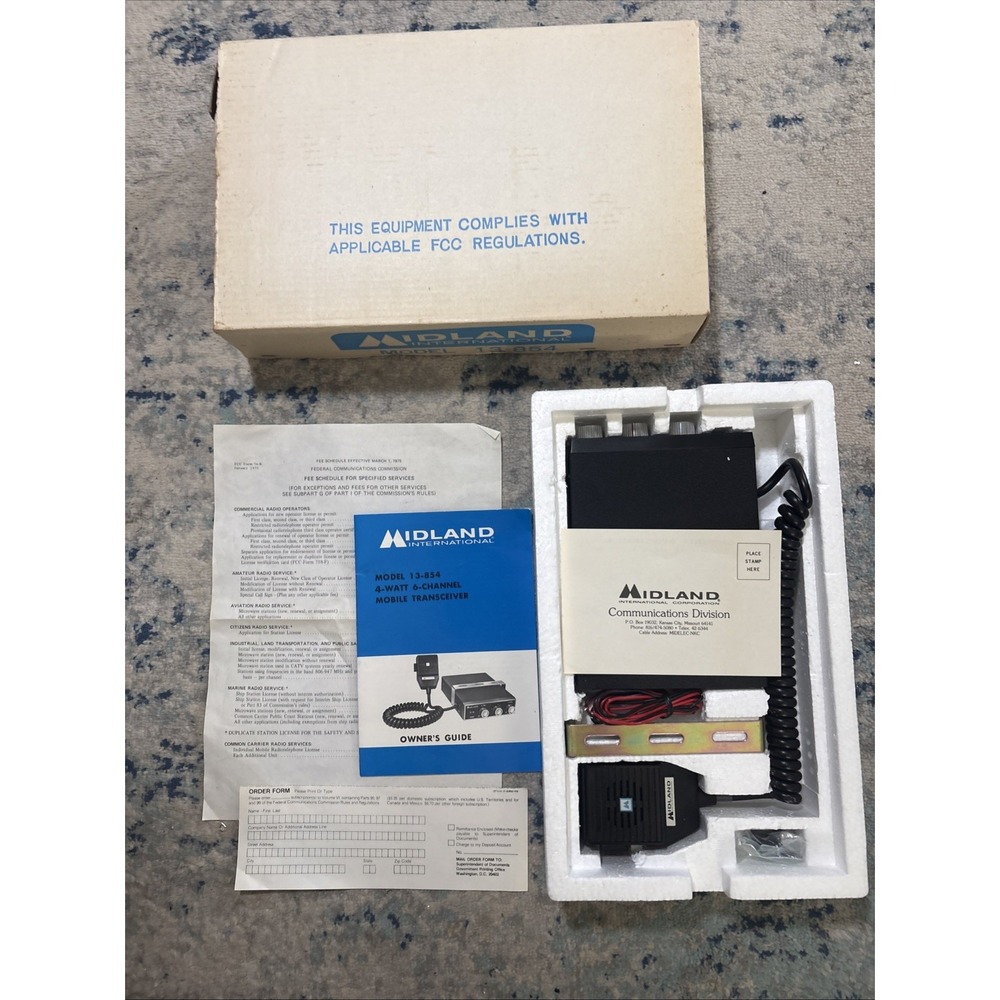 VTG Midland Combination 6 Channel CB Radio Model 13-854 Manual Box New Open Box